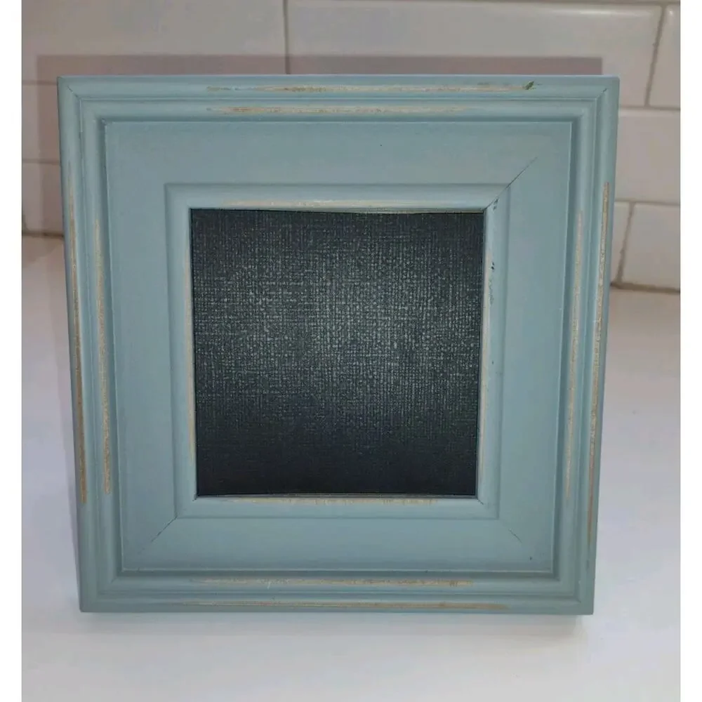 Sheffield Home Distressed Blue Wooden Picture Frame 6.5x6.5 Inches Cottage Farm